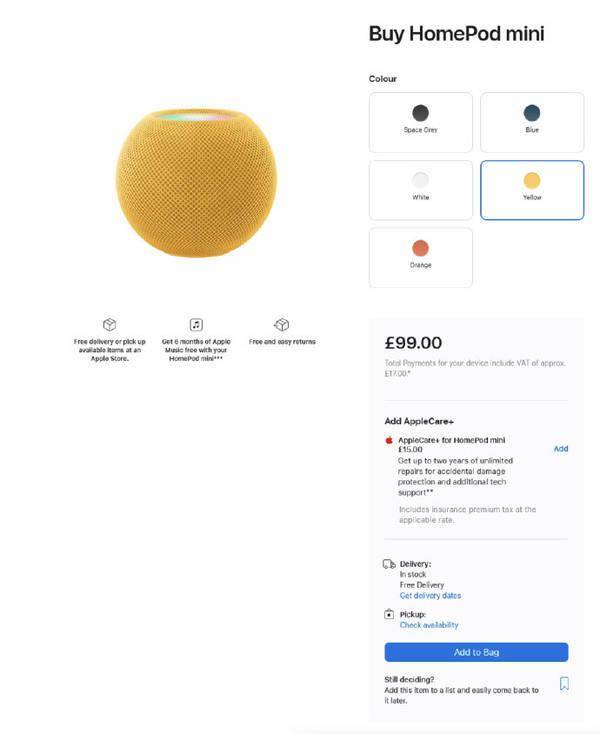苹果12法国版售价
:苹果HomePod mini欧洲涨价 中国市场还是卖749元-第2张图片-太平洋在线下载